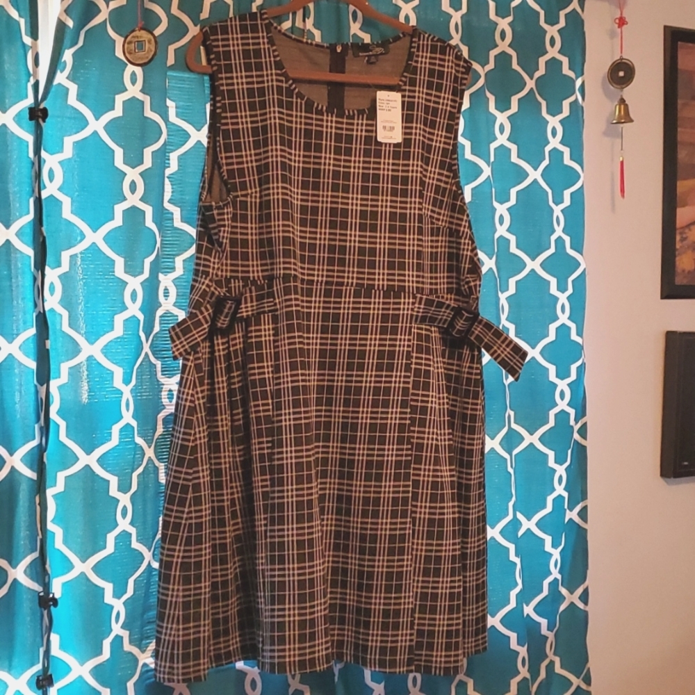 NWT Suzanne Betro Plaid Shift dress sz 3x